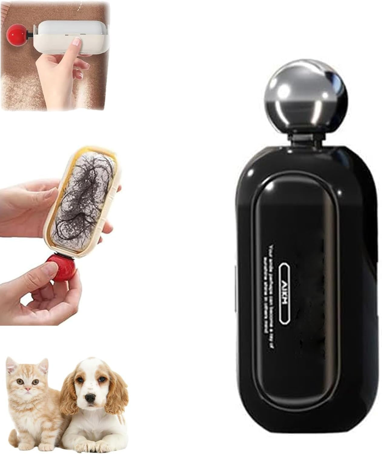 Enjoy Lint Roller, Enjoy Portable Lint Roller, Enjoy Sticky Roller, 2 In1 Washable Lint Remover, Ball for Clothes, Furniture, Dog & Cat Hair, Reusable Mini Lint Roller Pet Hair Remover(Black)